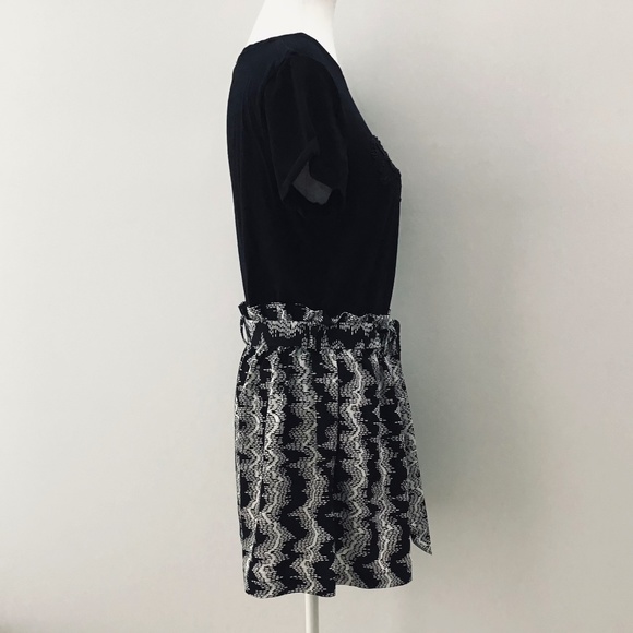 COUNTRY ROAD size 8/10 black and white shorts with tie belt and elastic waist - Picture 4 of 8